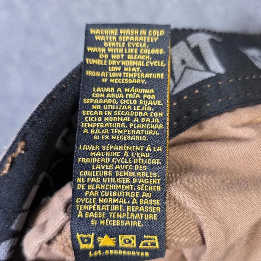 CAT Canvas Utility Straight Leg Pants Men's Size 34x29 Brown Stretch Workwear